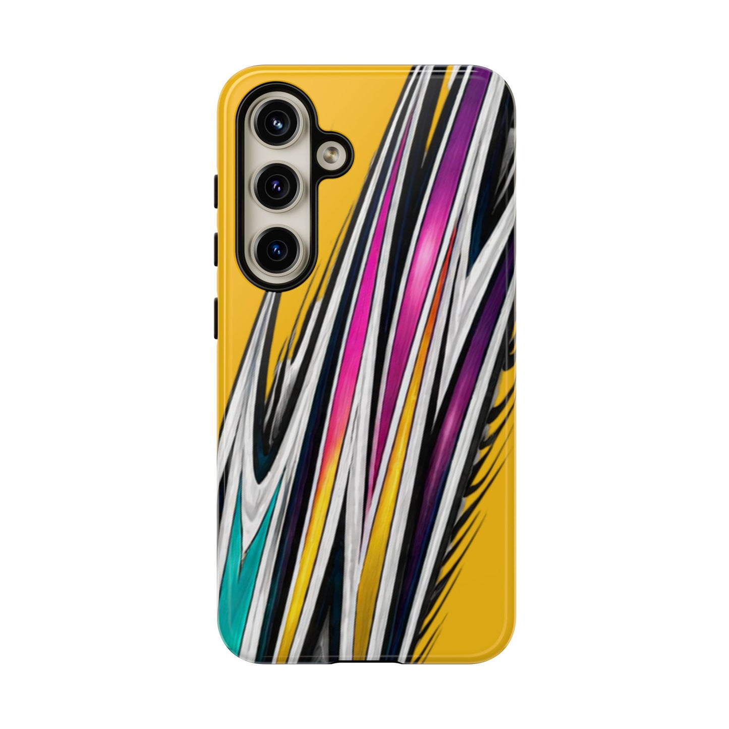 Yellow Abstract Stripes Phone Case | Tough Protective Phone Case