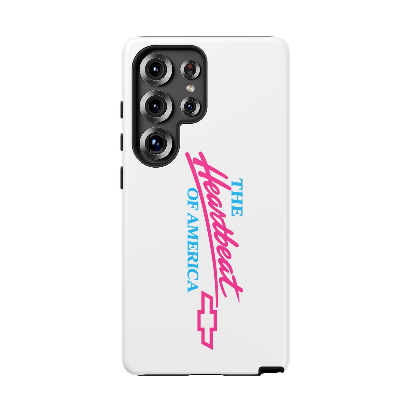 White  “The Heartbeat of America” Retro Chevy Logo, Slim Protective Cover
