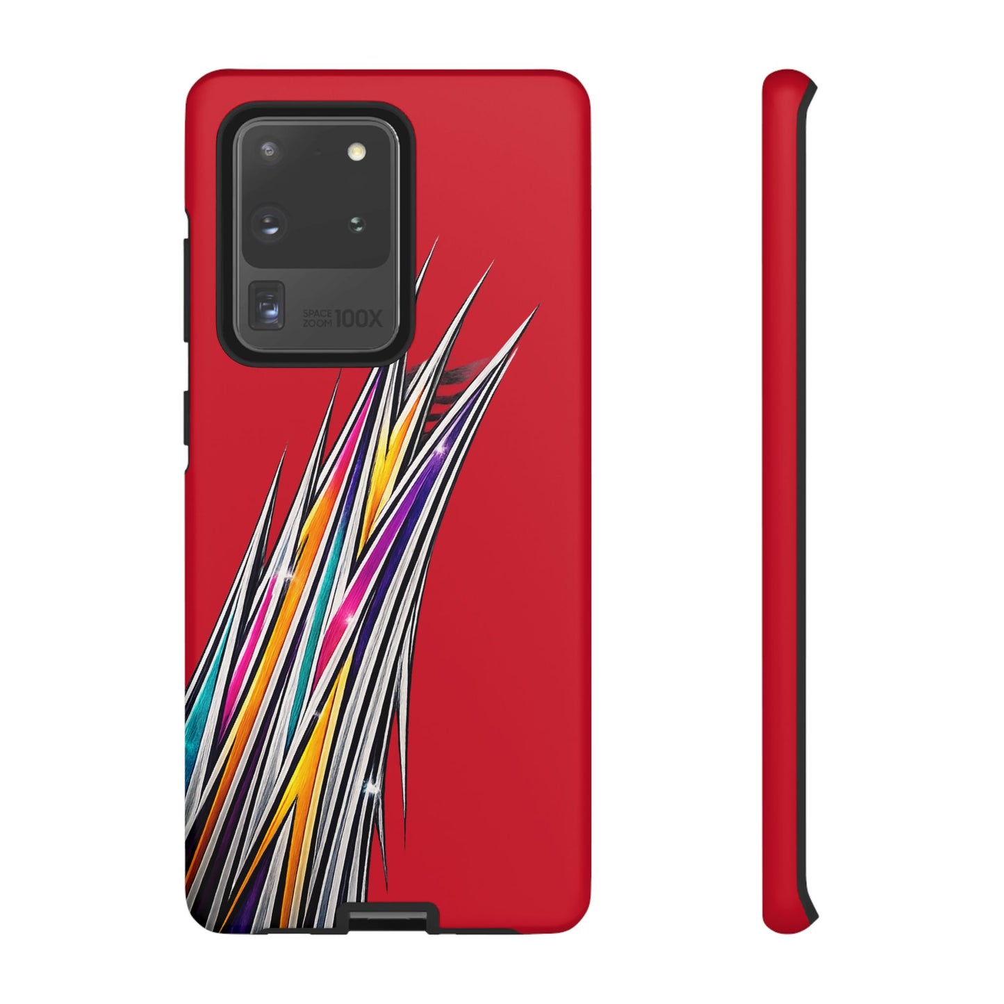 Colorburst Pinstripe Phone Case | Red Abstract Racing Stripe