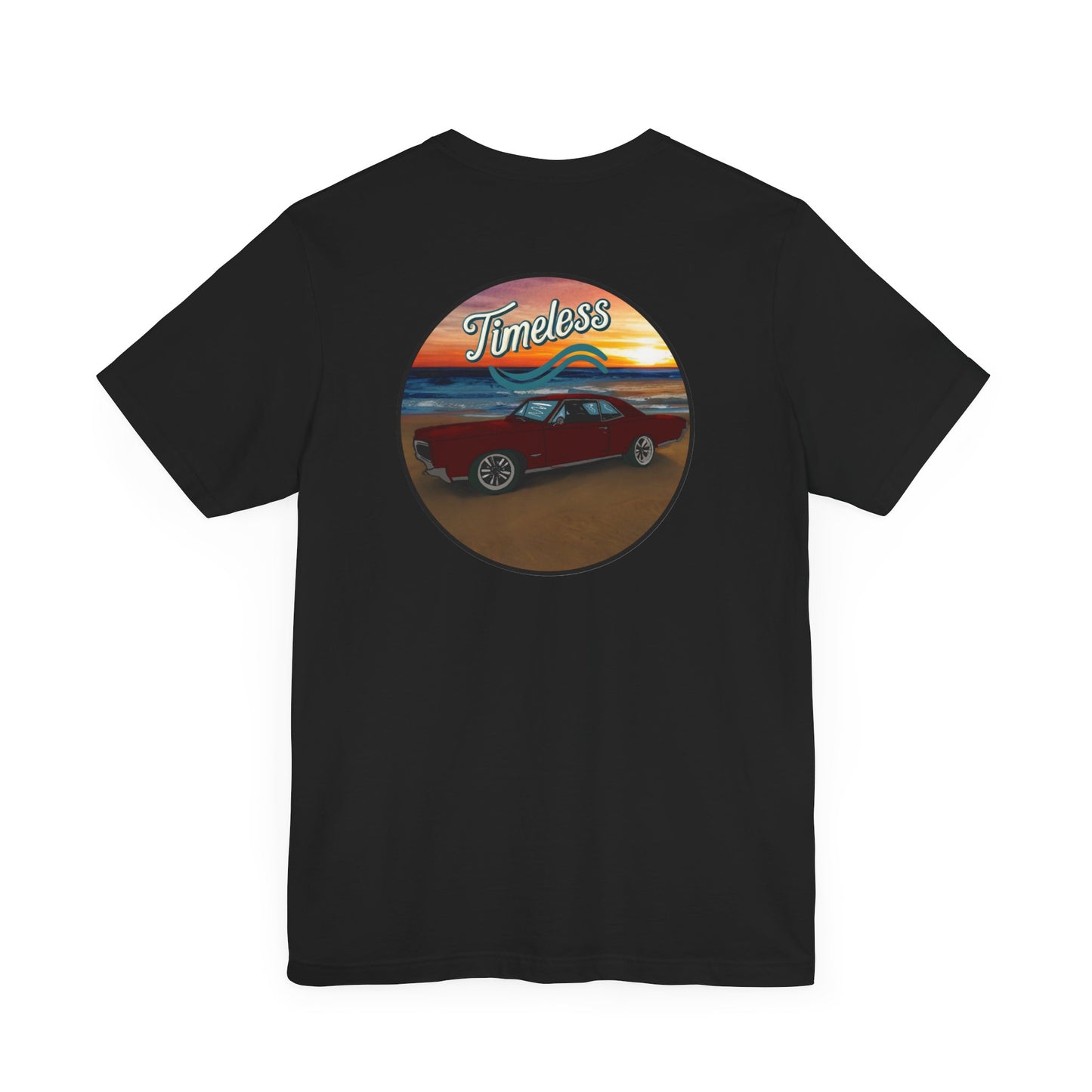 Vintage GTO on Beach Unisex Tee, Muscle Car Lover Gift, Classic Car Enthusiast