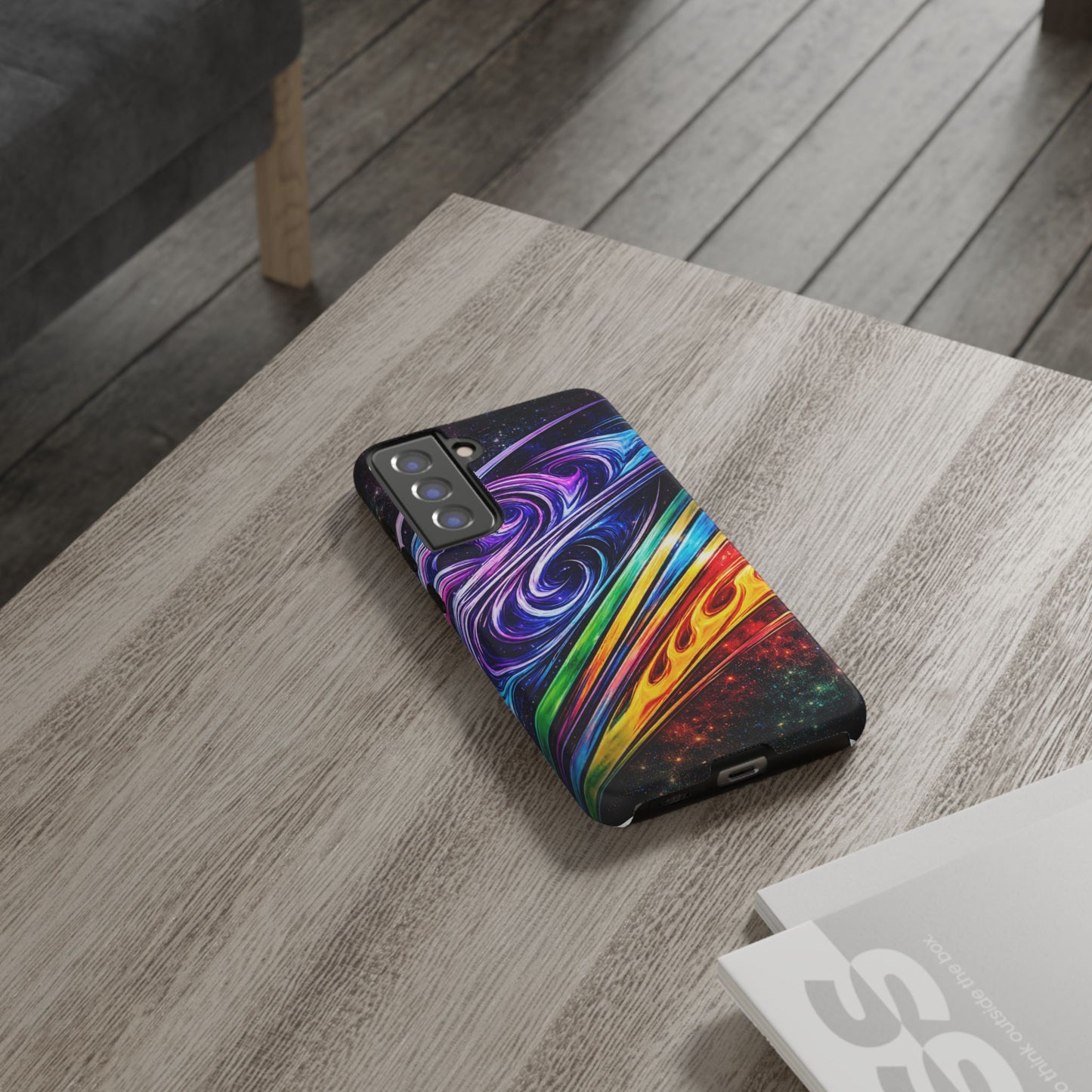 Abstract Cosmic Swirls phone case | Galaxy Rainbow Protective Case