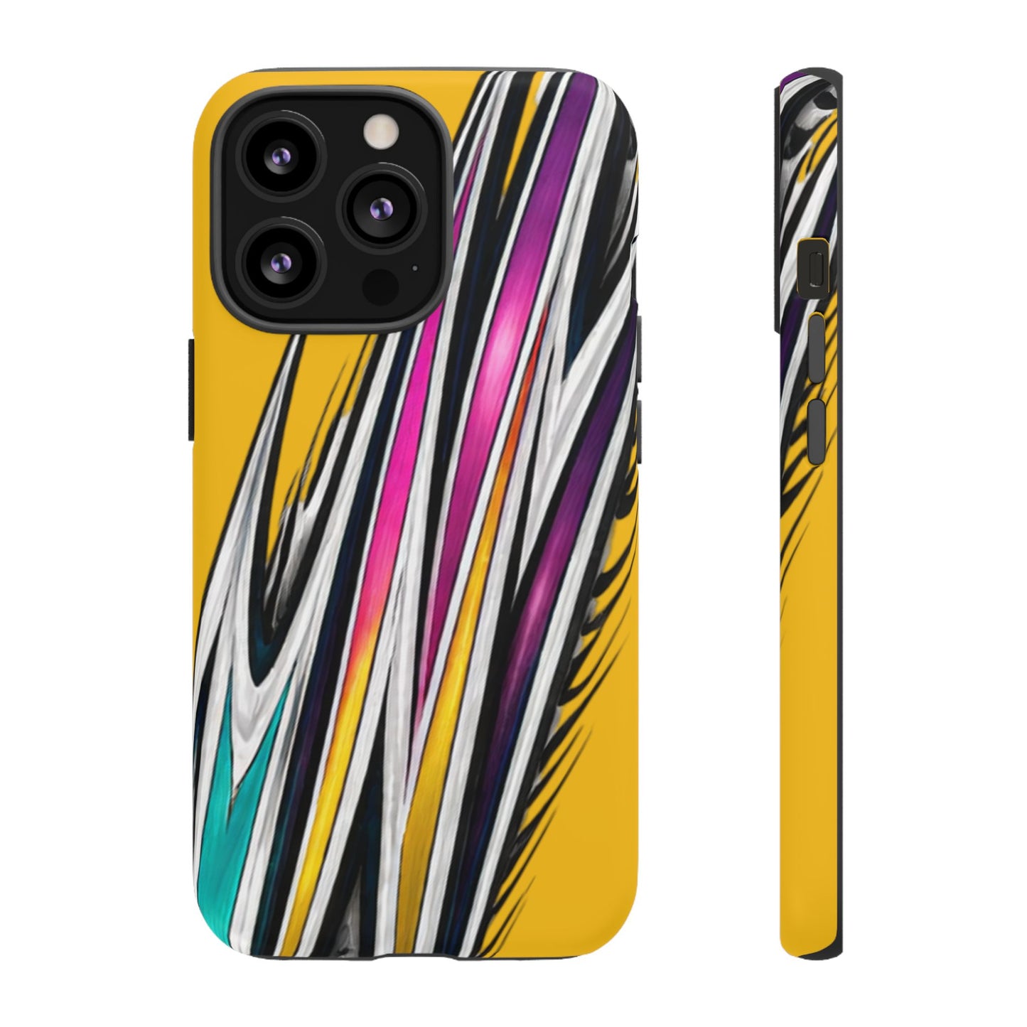 Yellow Abstract Stripes Phone Case | Tough Protective Phone Case