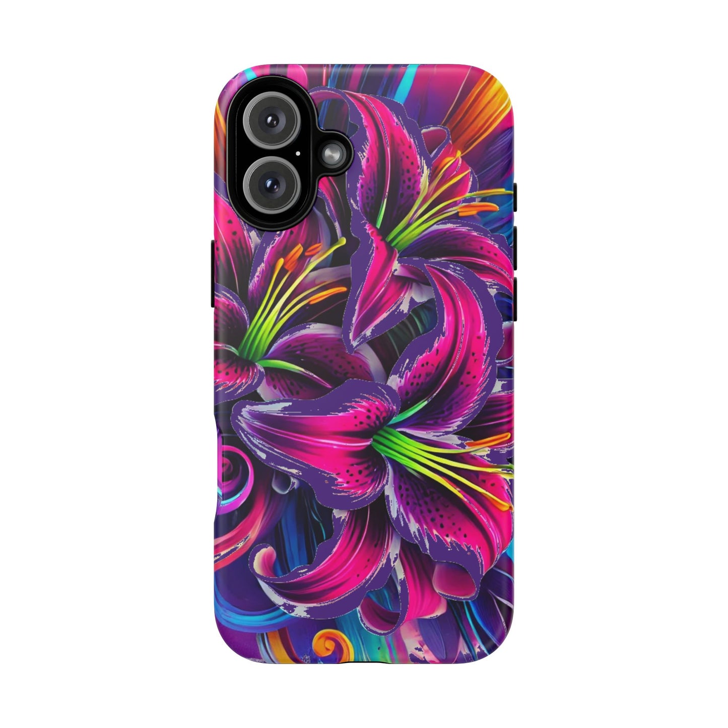 Neon Lily Illustration Tough Case | Floral Phone Cover