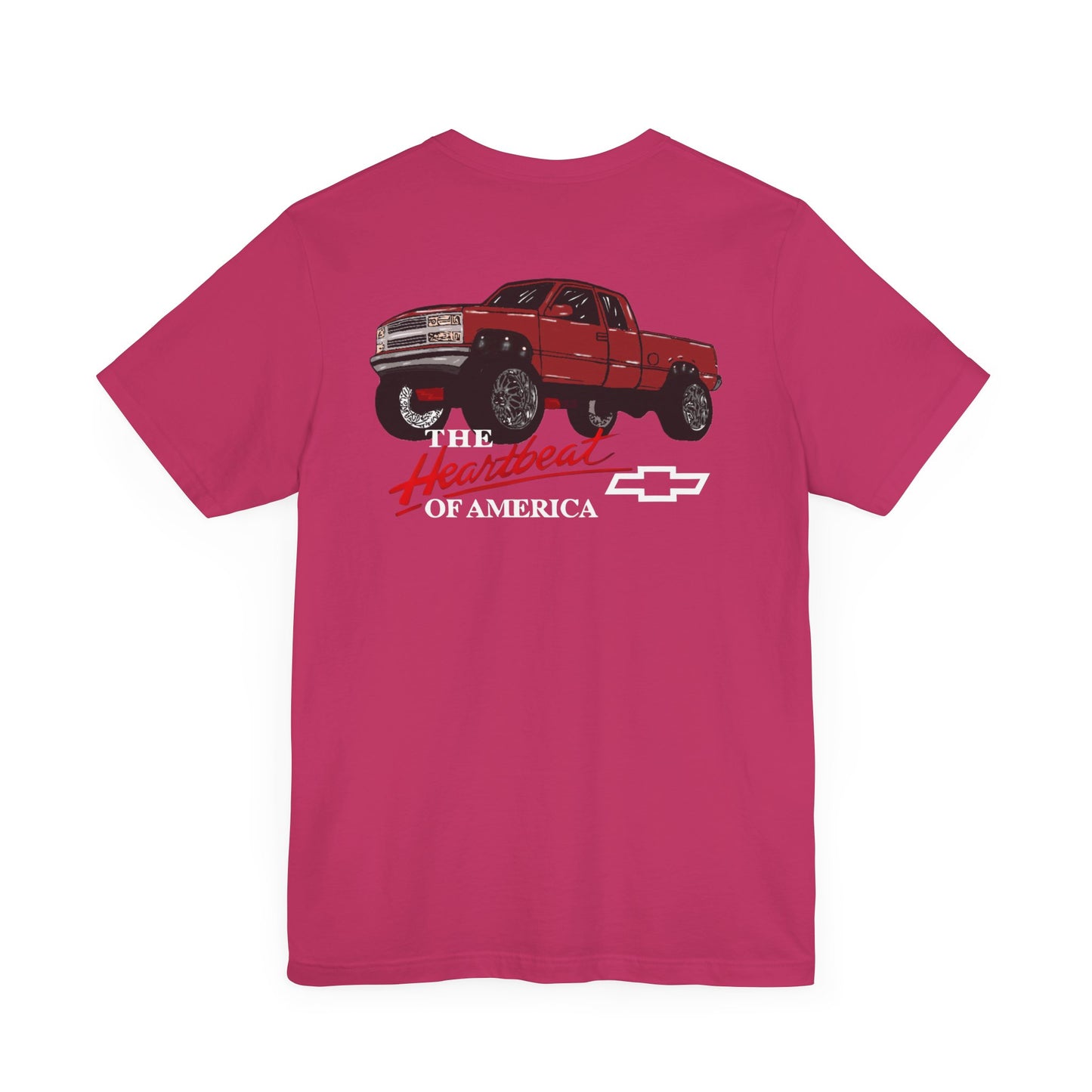 Heartbeat America Tee, Unisex Short Sleeve T-Shirt, Casual Vintage Style,