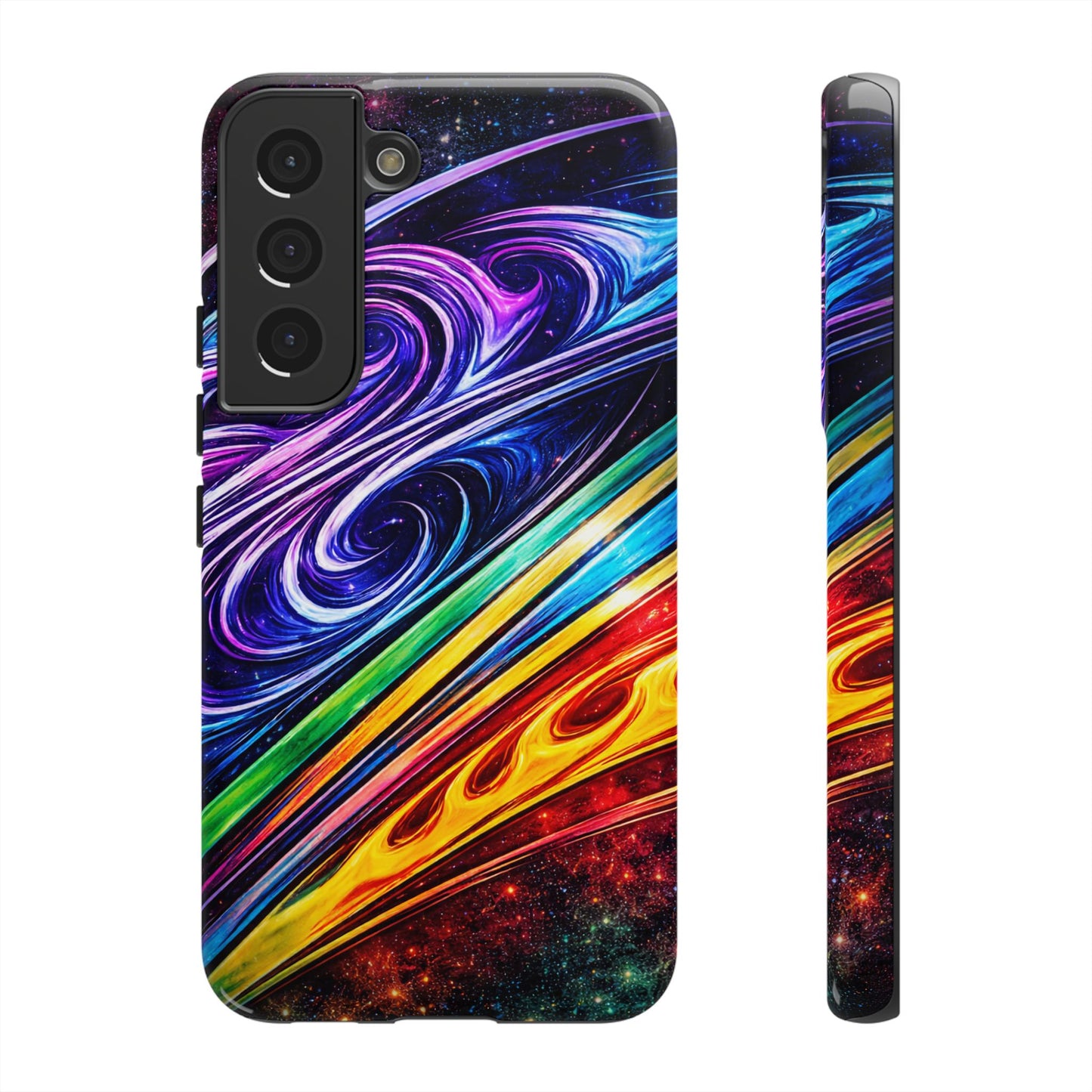 Abstract Cosmic Swirls phone case | Galaxy Rainbow Protective Case