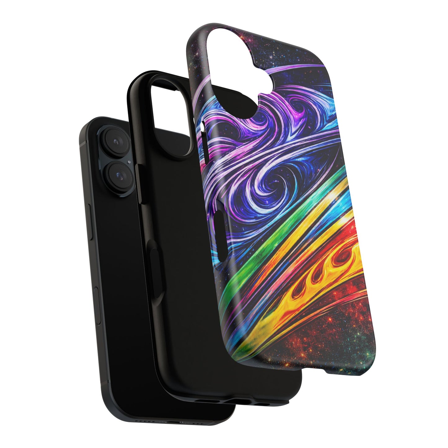 Abstract Cosmic Swirls phone case | Galaxy Rainbow Protective Case