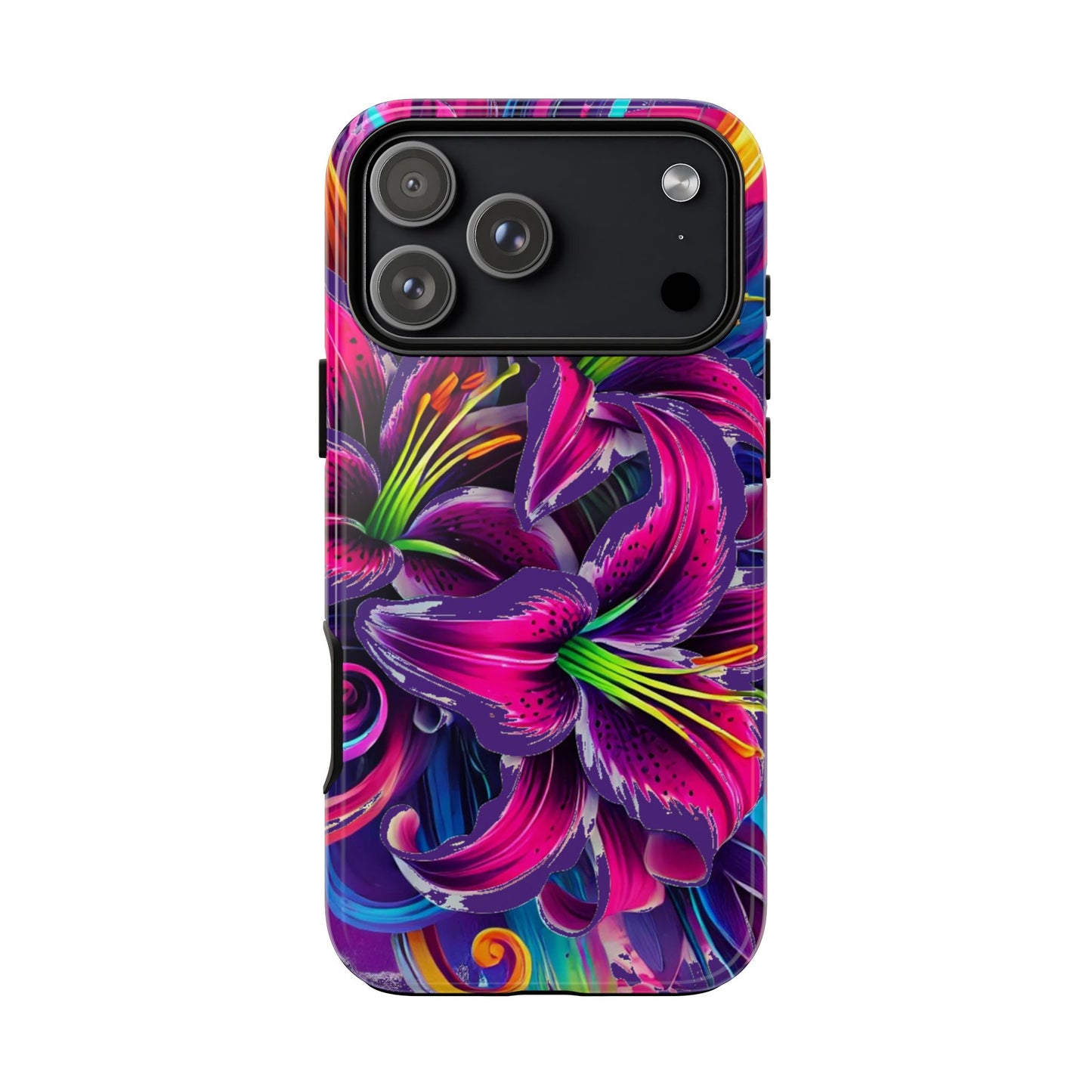 Neon Lily Illustration Tough Case | Floral Phone Cover