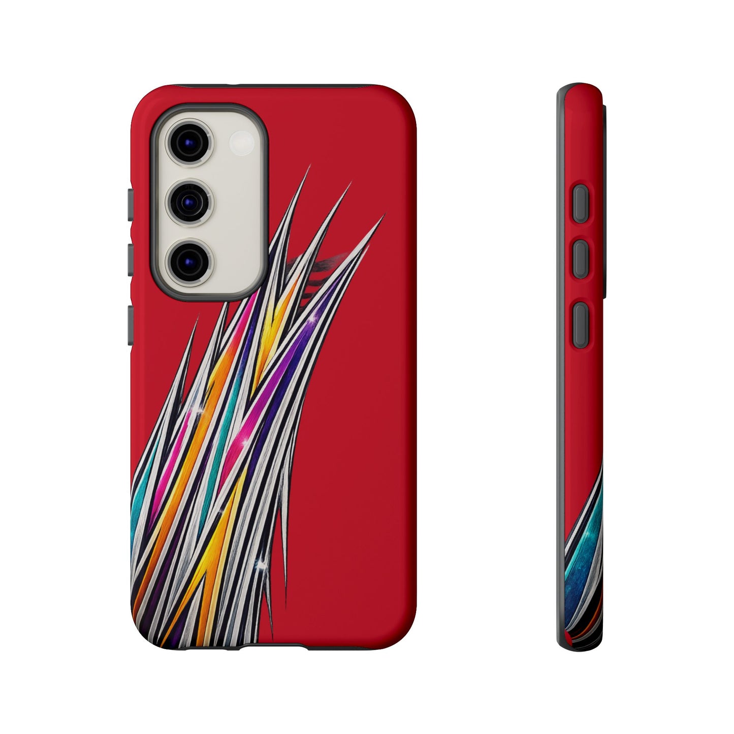 Colorburst Pinstripe Phone Case | Red Abstract Racing Stripe