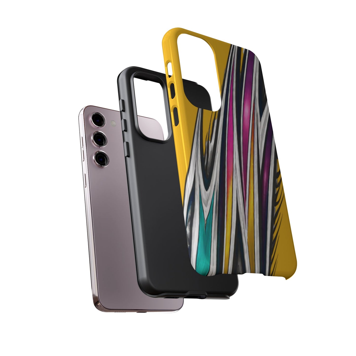 Yellow Abstract Stripes Phone Case | Tough Protective Phone Case
