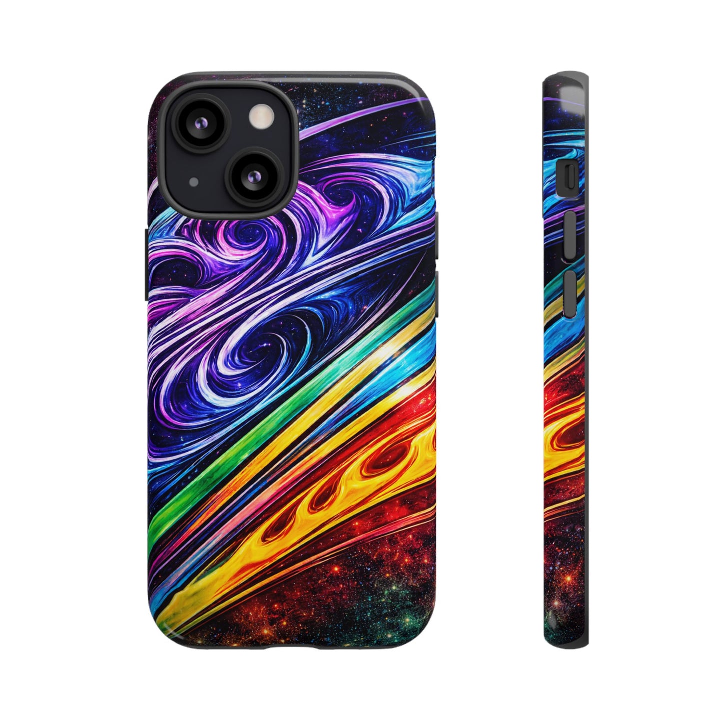 Abstract Cosmic Swirls phone case | Galaxy Rainbow Protective Case