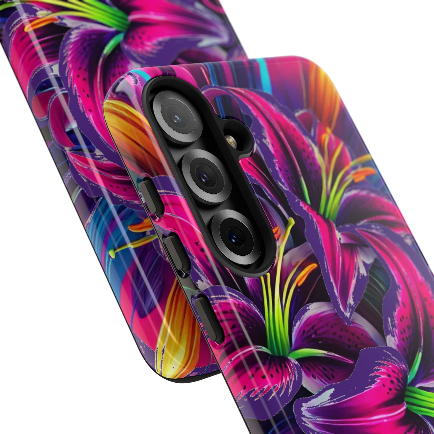 Neon Lily Illustration Tough Case | Floral Phone Cover