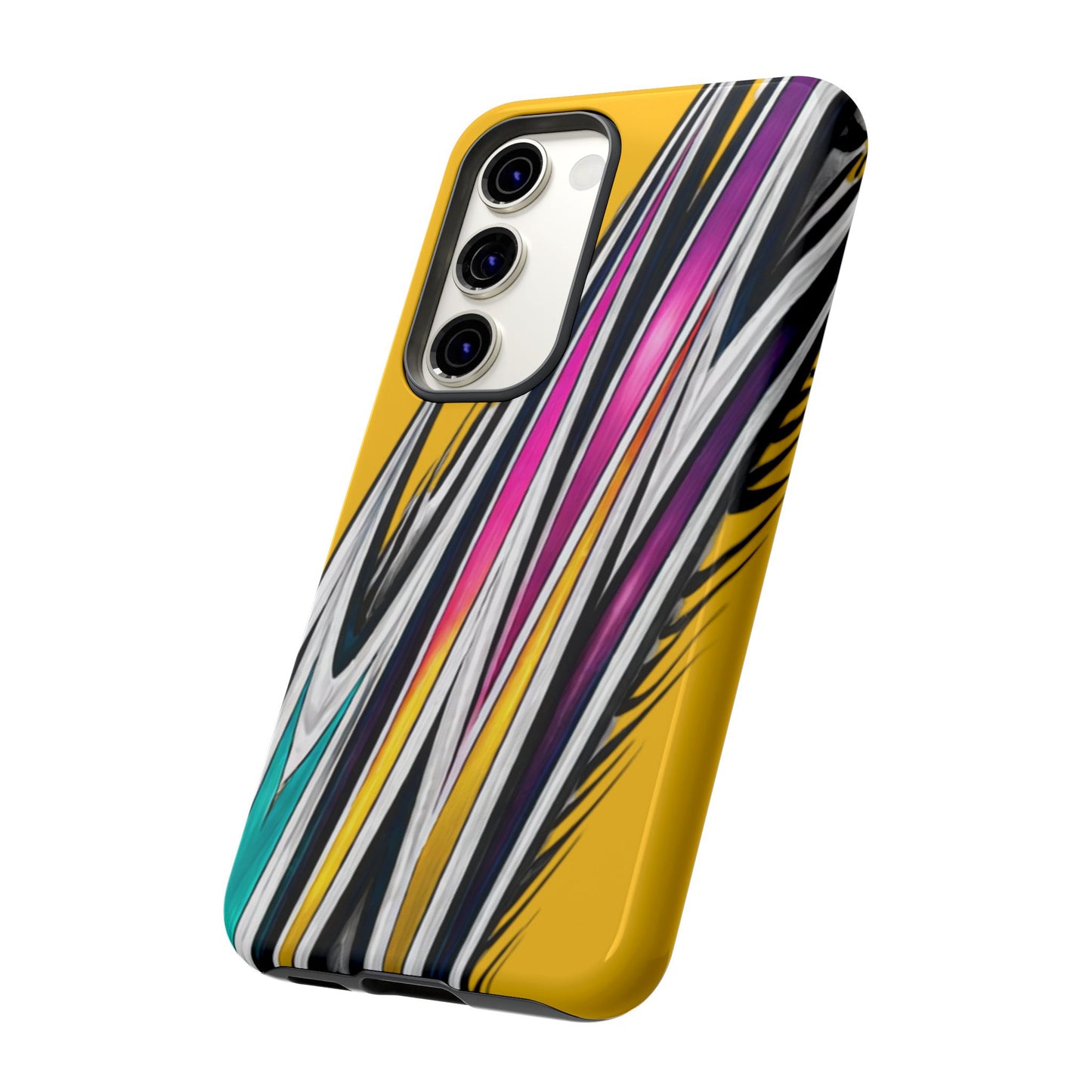 Yellow Abstract Stripes Phone Case | Tough Protective Phone Case