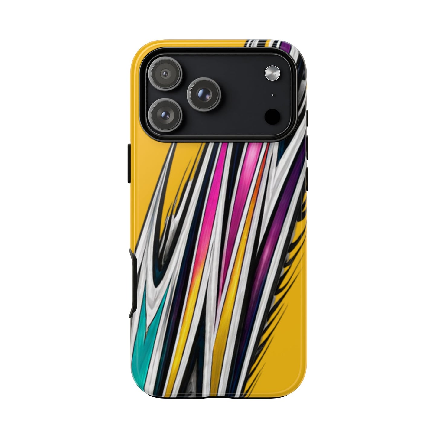 Yellow Abstract Stripes Phone Case | Tough Protective Phone Case