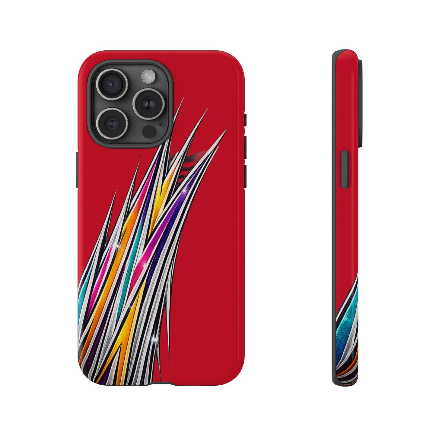 Colorburst Pinstripe Phone Case | Red Abstract Racing Stripe