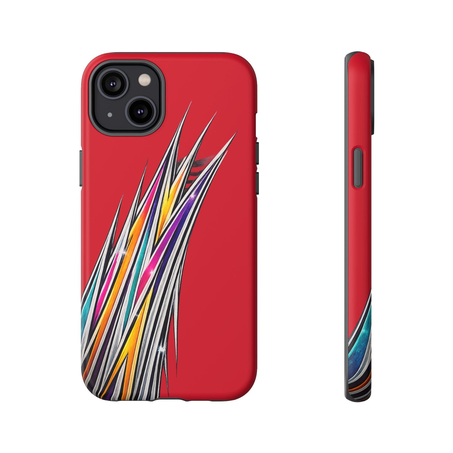 Colorburst Pinstripe Phone Case | Red Abstract Racing Stripe