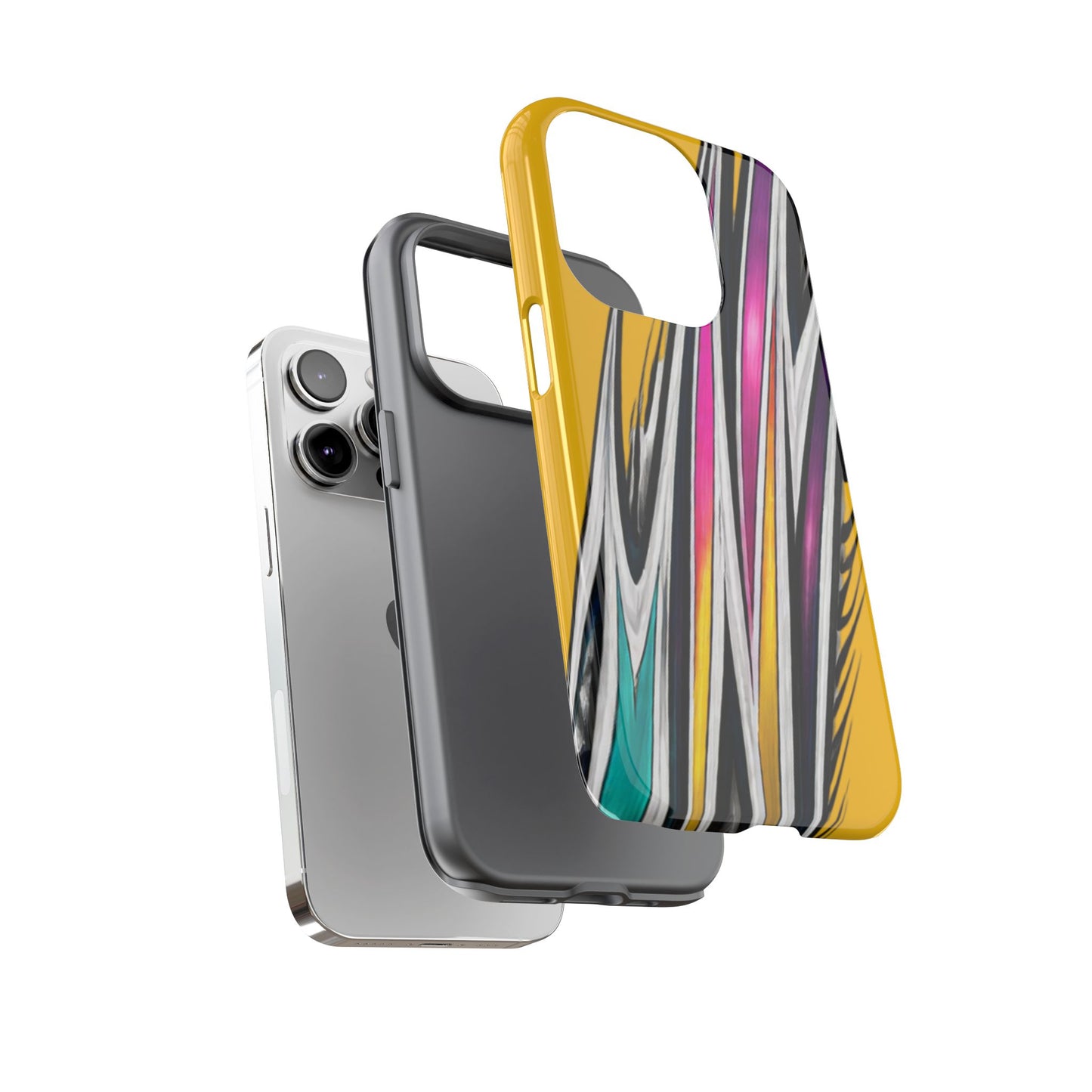 Yellow Abstract Stripes Phone Case | Tough Protective Phone Case