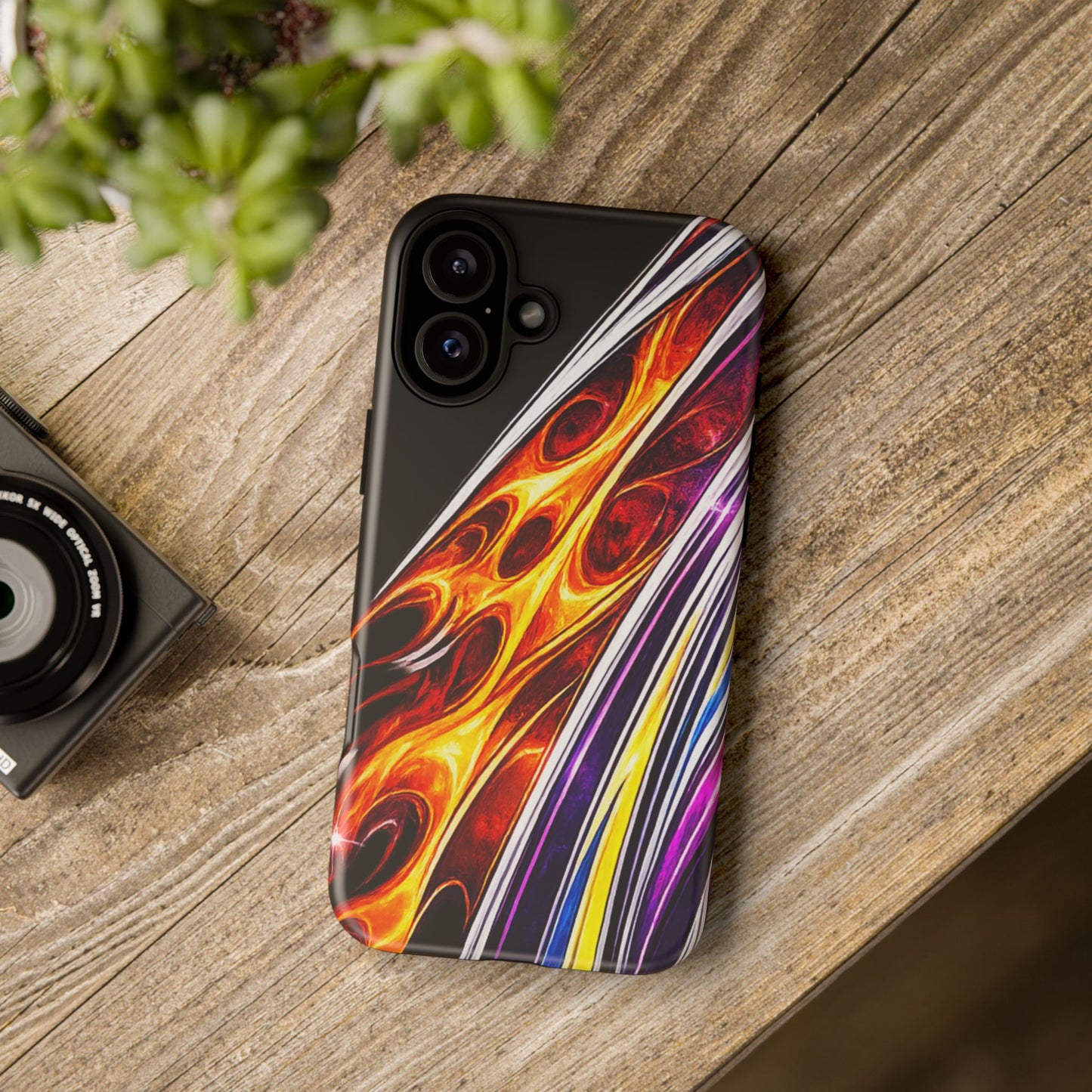 Flaming Abstract Stripes Tough Case | Colorful Phone Cover