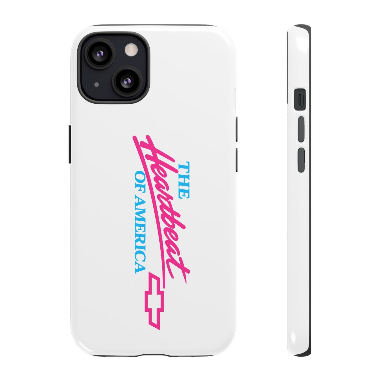 White  “The Heartbeat of America” Retro Chevy Logo, Slim Protective Cover
