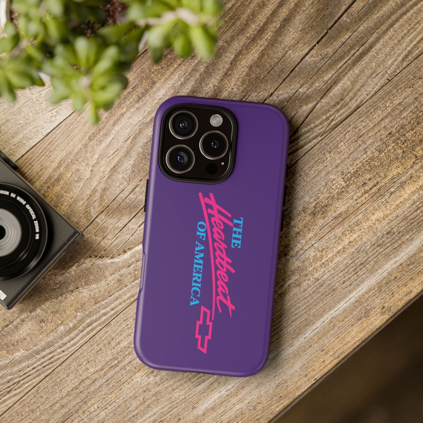 Purple  “The Heartbeat of America” Retro Chevy Logo, Slim Protective Cover