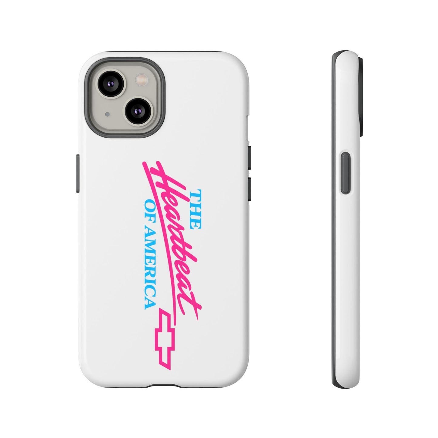White  “The Heartbeat of America” Retro Chevy Logo, Slim Protective Cover
