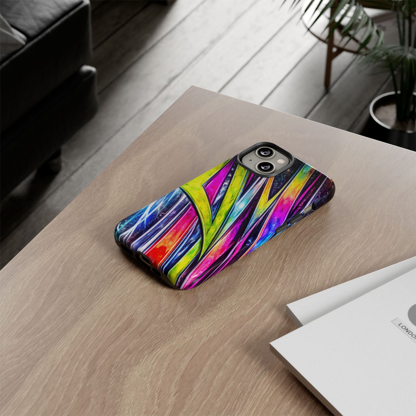 Neon Graffiti Phone Case | Tough Case, Vivid Abstract Street Art