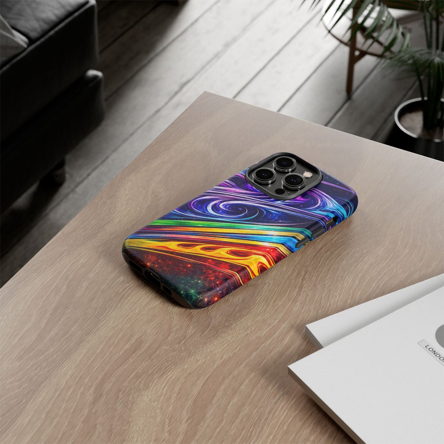 Abstract Cosmic Swirls phone case | Galaxy Rainbow Protective Case