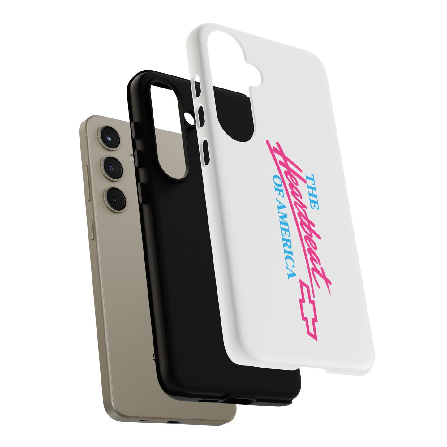White  “The Heartbeat of America” Retro Chevy Logo, Slim Protective Cover