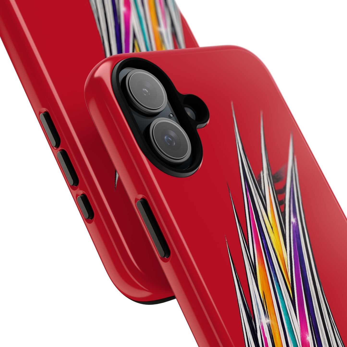 Colorburst Pinstripe Phone Case | Red Abstract Racing Stripe