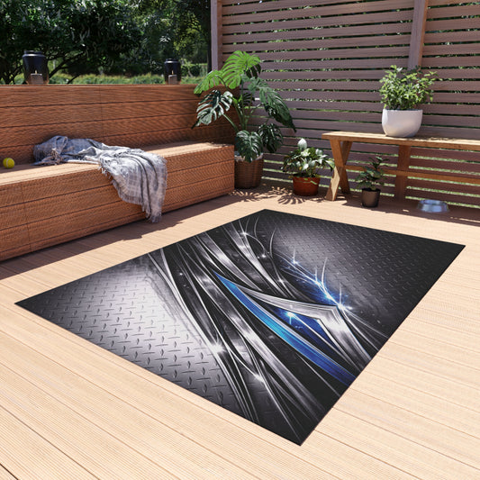 Man Cave Diamond Plate Outdoor Rug — Shop Garage Graphics Doormat