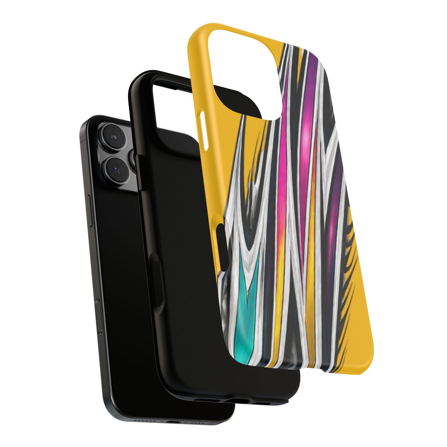 Yellow Abstract Stripes Phone Case | Tough Protective Phone Case
