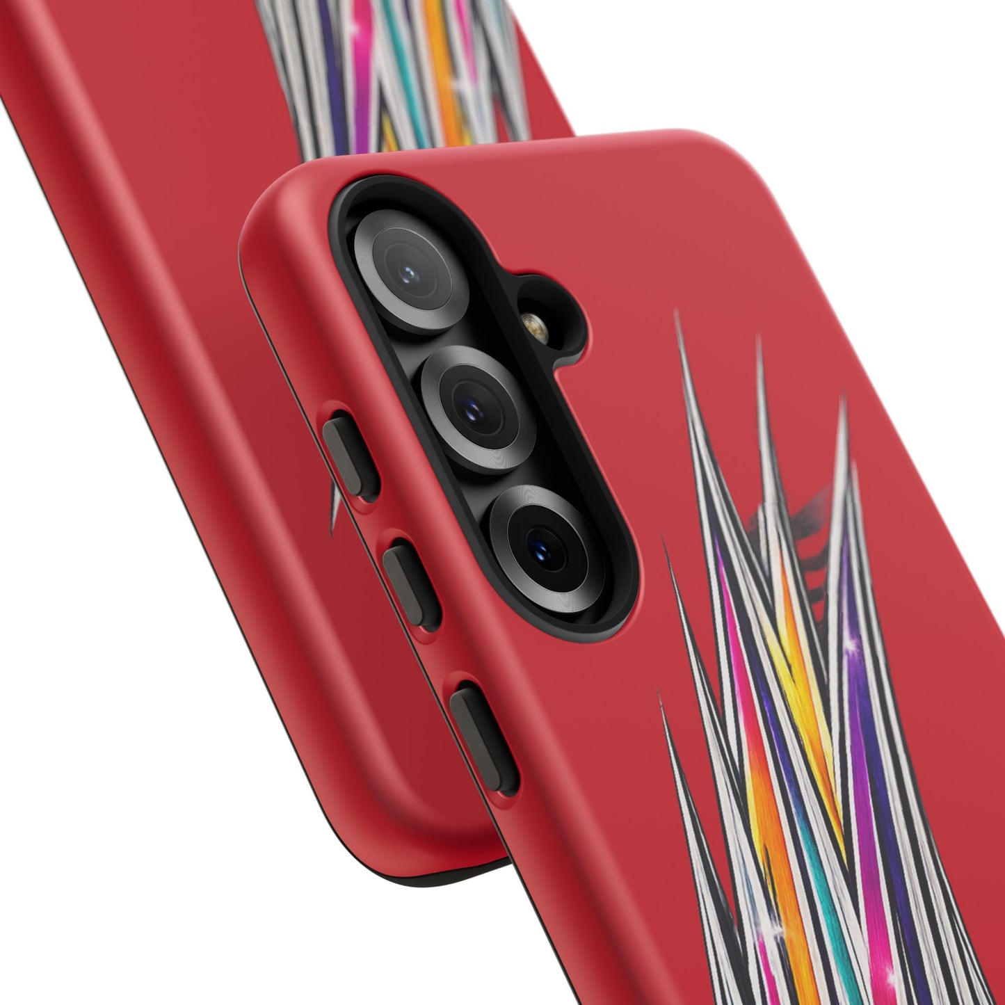 Colorburst Pinstripe Phone Case | Red Abstract Racing Stripe