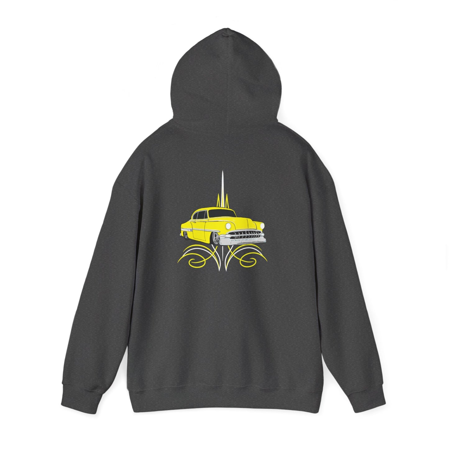 Classic Lowrider Hoodie – Yellow Vintage Car Pinstripe Design