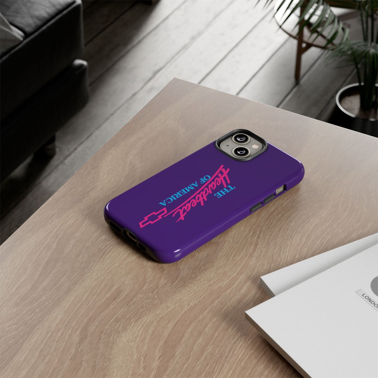 Purple  “The Heartbeat of America” Retro Chevy Logo, Slim Protective Cover