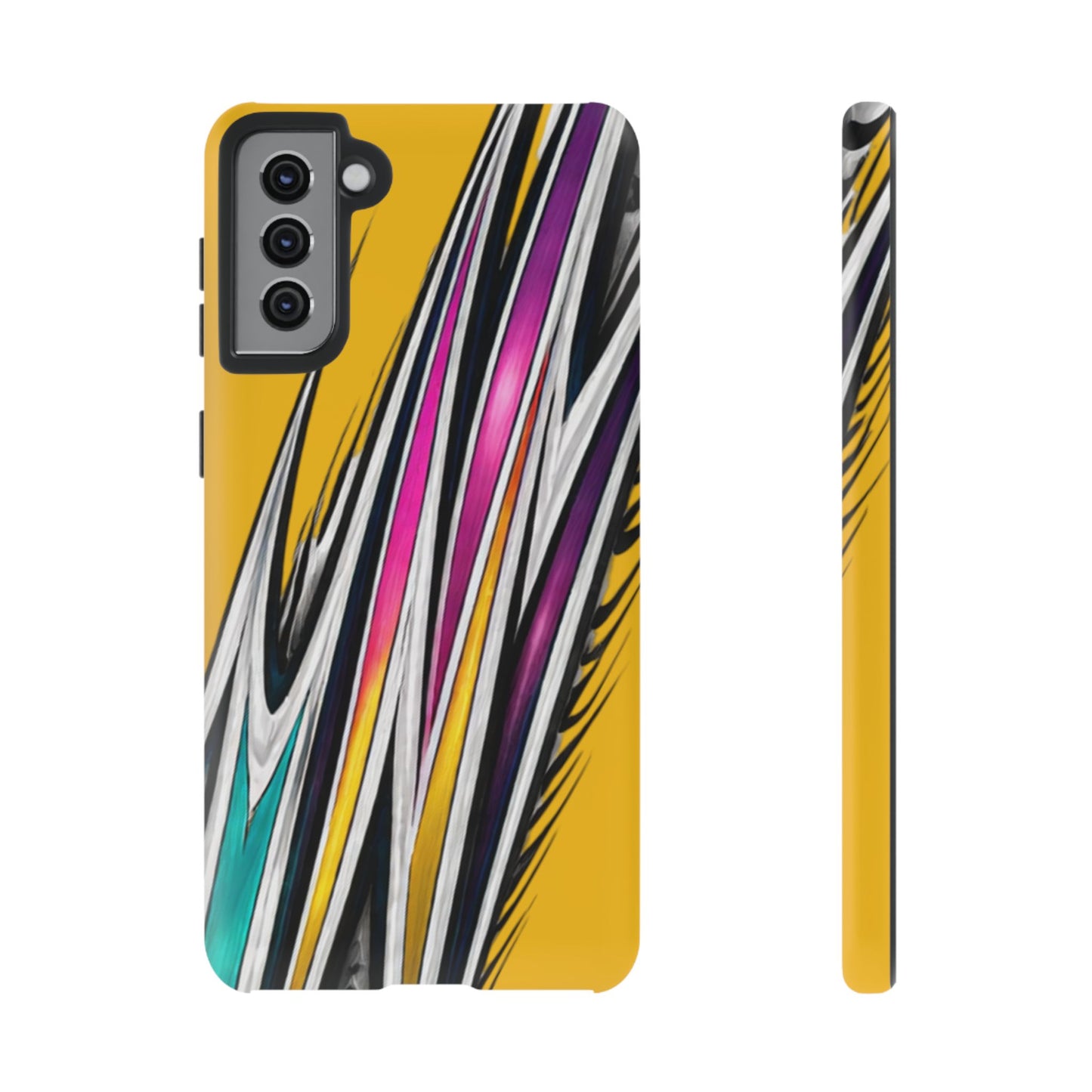 Yellow Abstract Stripes Phone Case | Tough Protective Phone Case