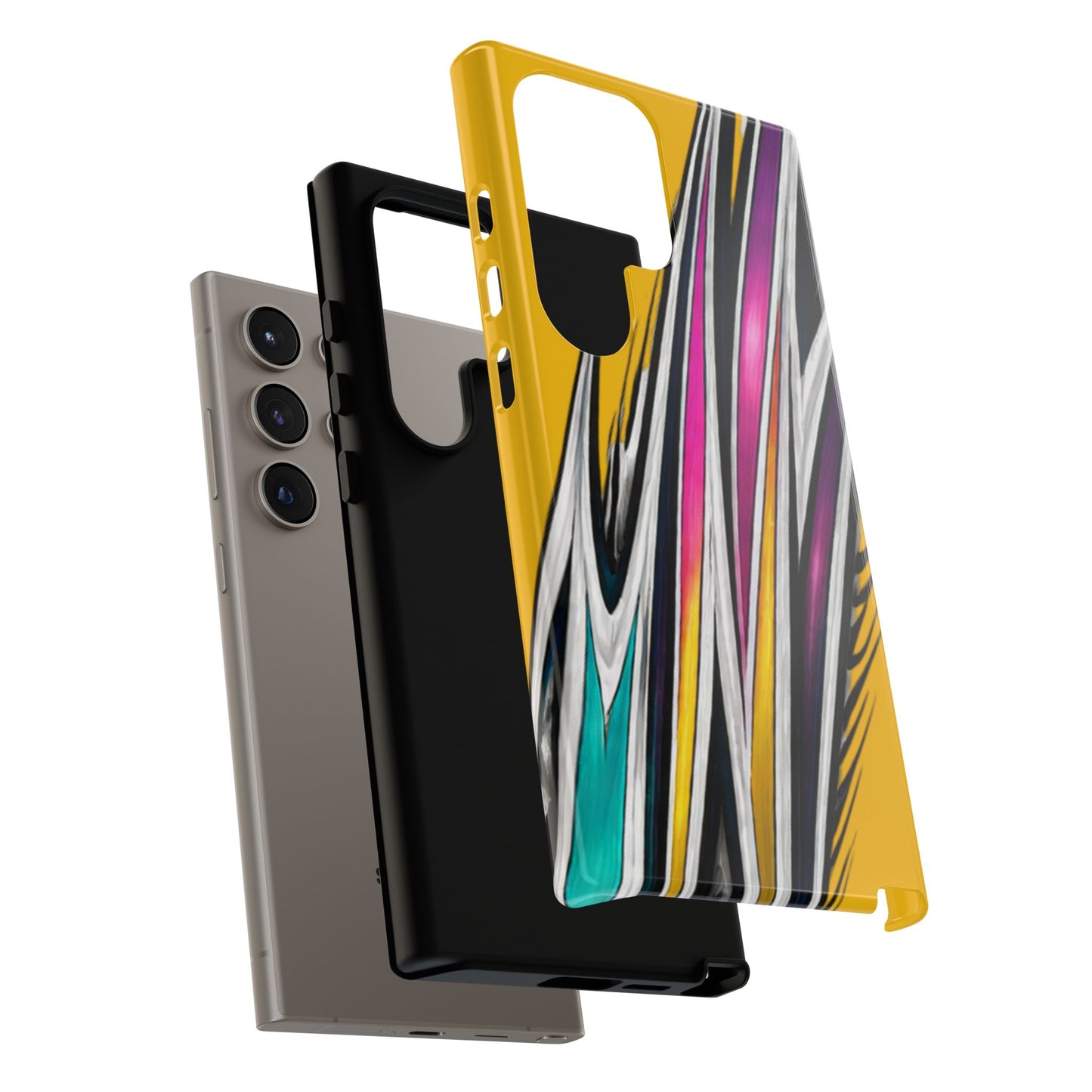 Yellow Abstract Stripes Phone Case | Tough Protective Phone Case