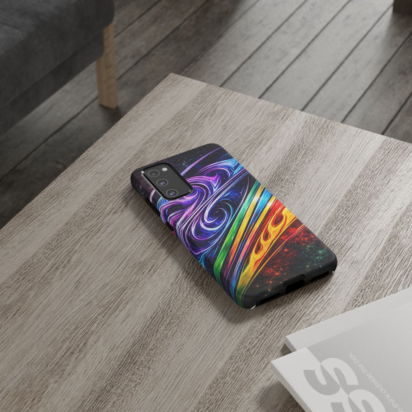 Abstract Cosmic Swirls phone case | Galaxy Rainbow Protective Case