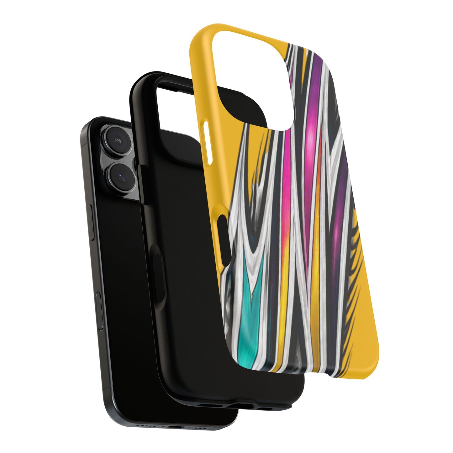 Yellow Abstract Stripes Phone Case | Tough Protective Phone Case
