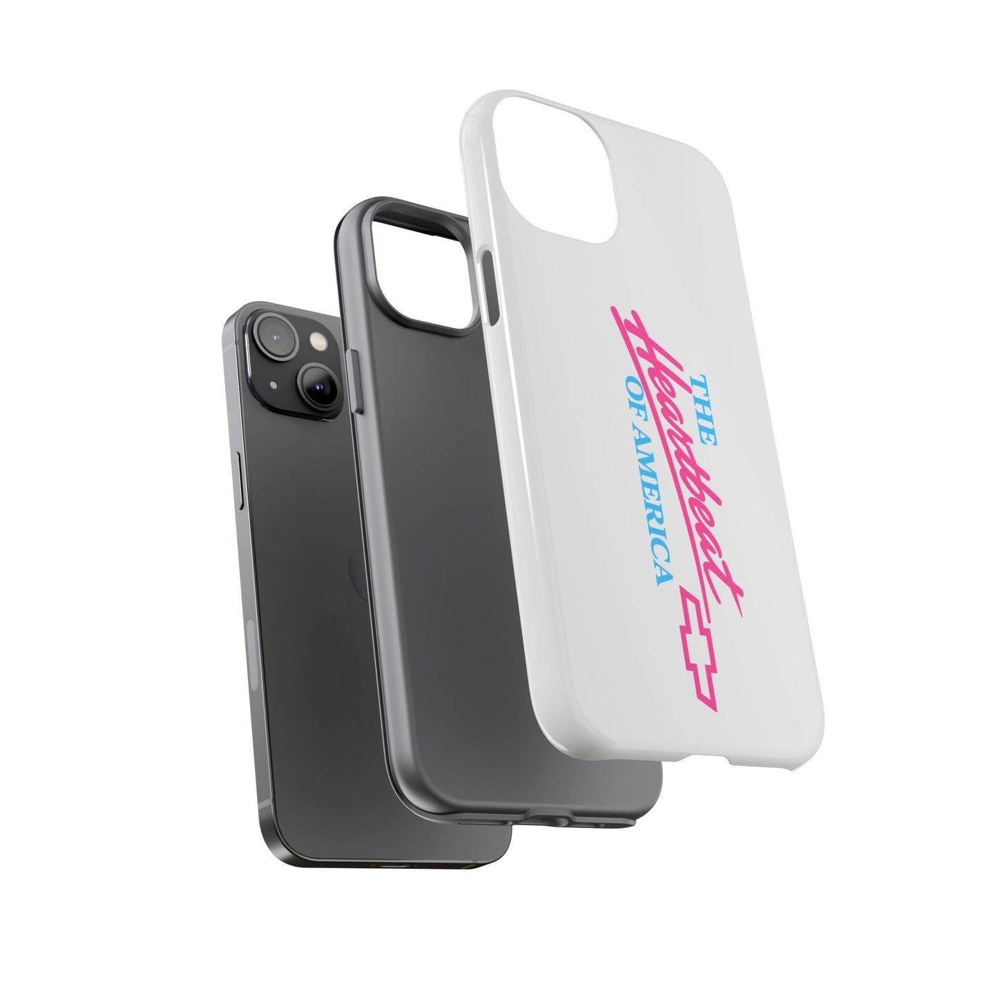 White  “The Heartbeat of America” Retro Chevy Logo, Slim Protective Cover