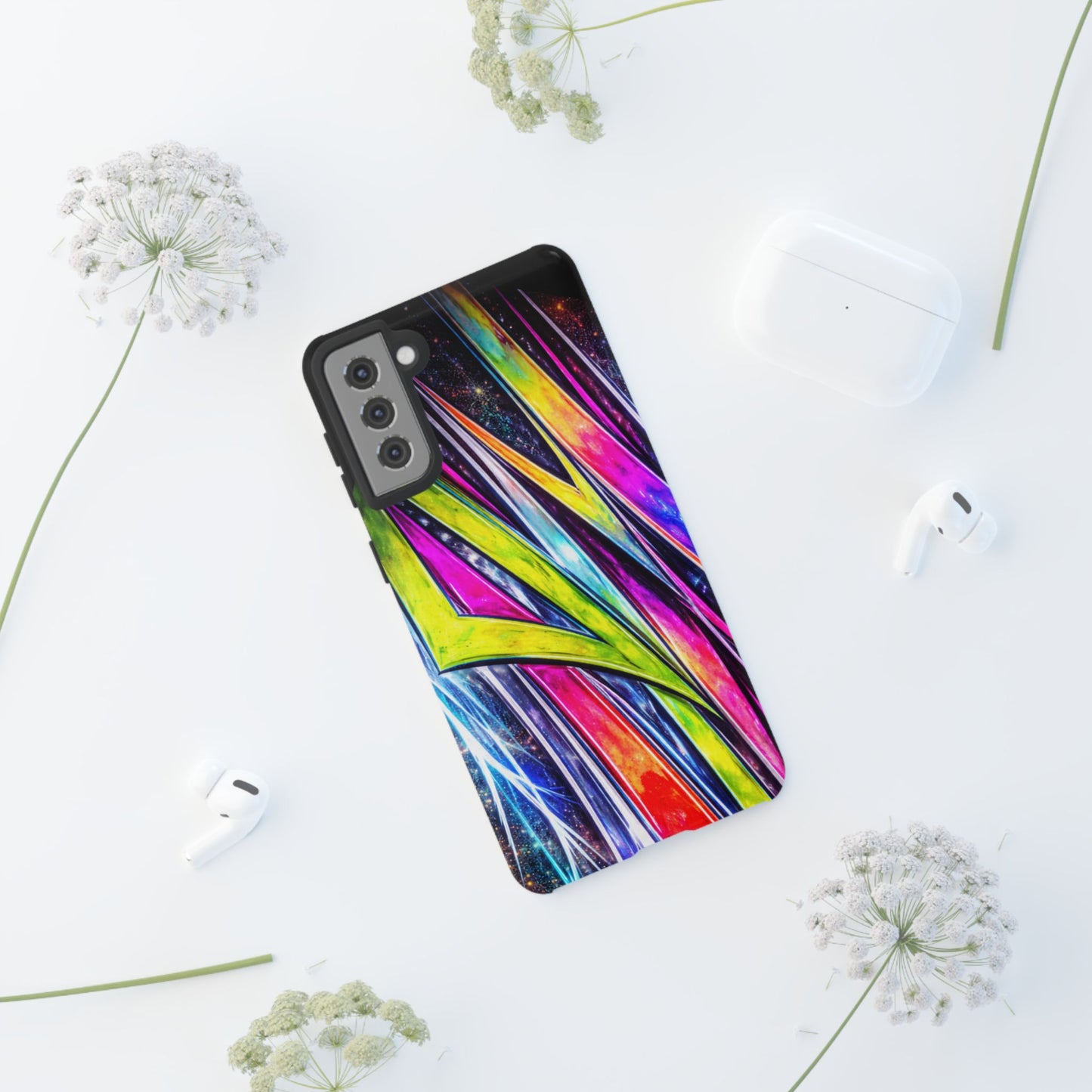 Neon Graffiti Phone Case | Tough Case, Vivid Abstract Street Art