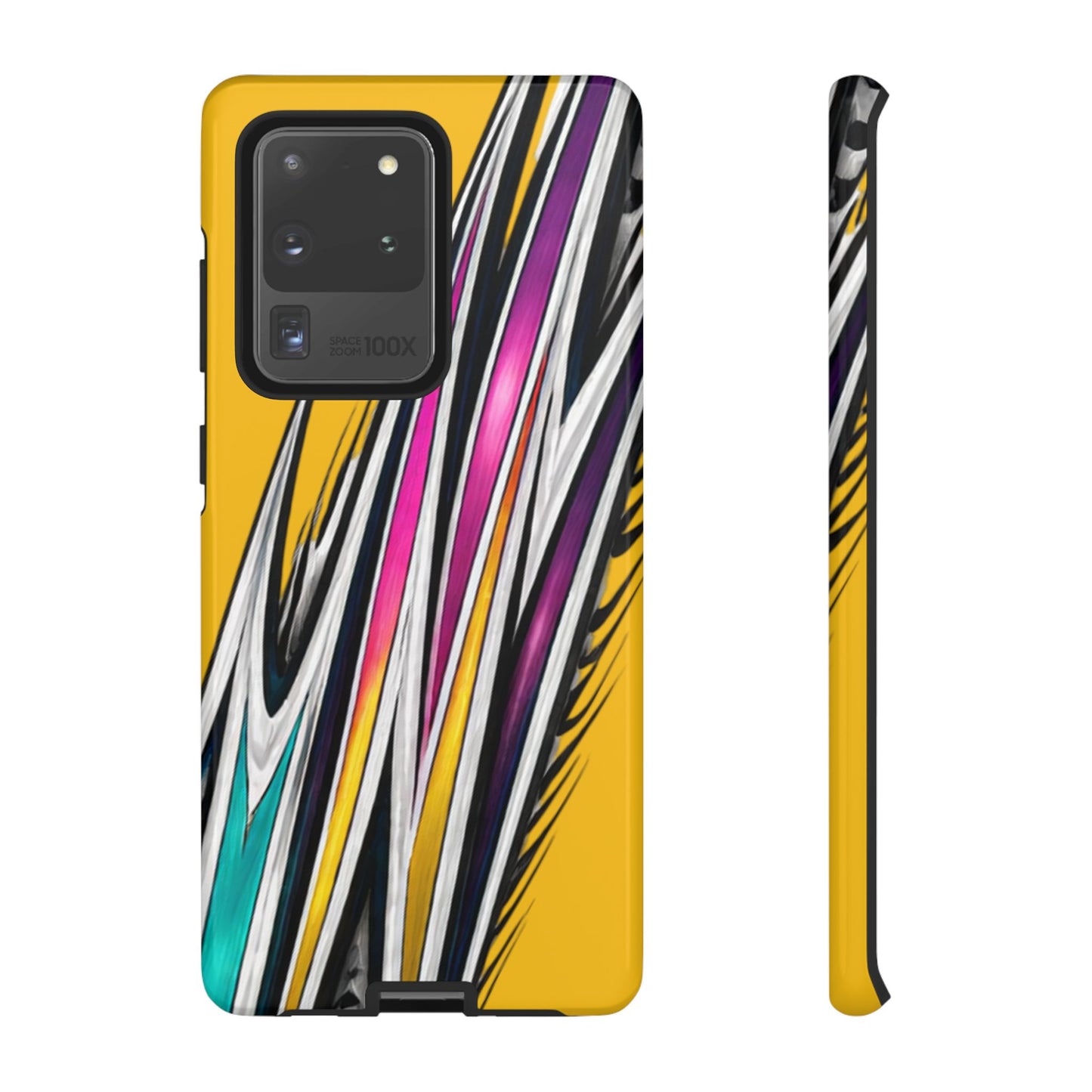 Yellow Abstract Stripes Phone Case | Tough Protective Phone Case