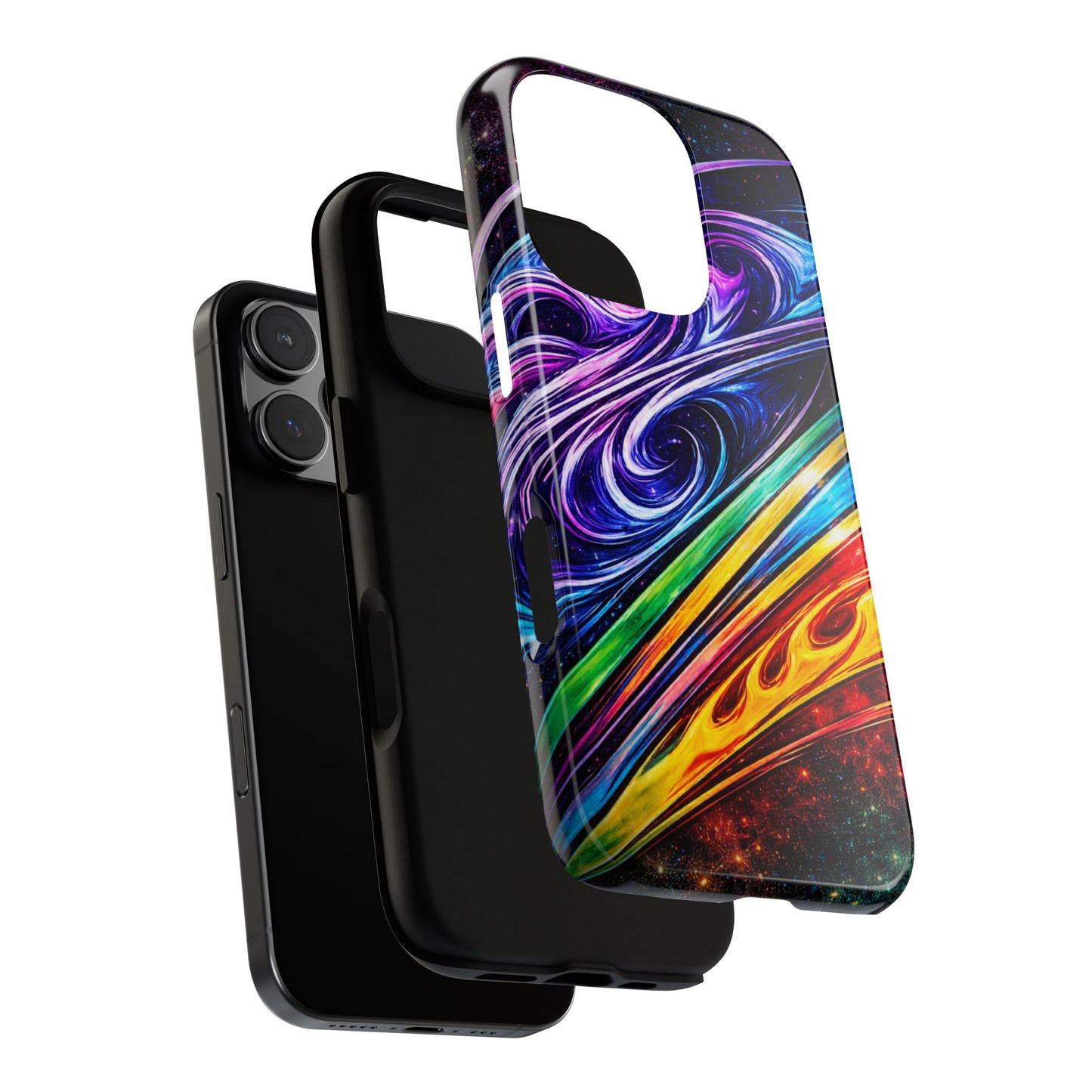 Abstract Cosmic Swirls phone case | Galaxy Rainbow Protective Case