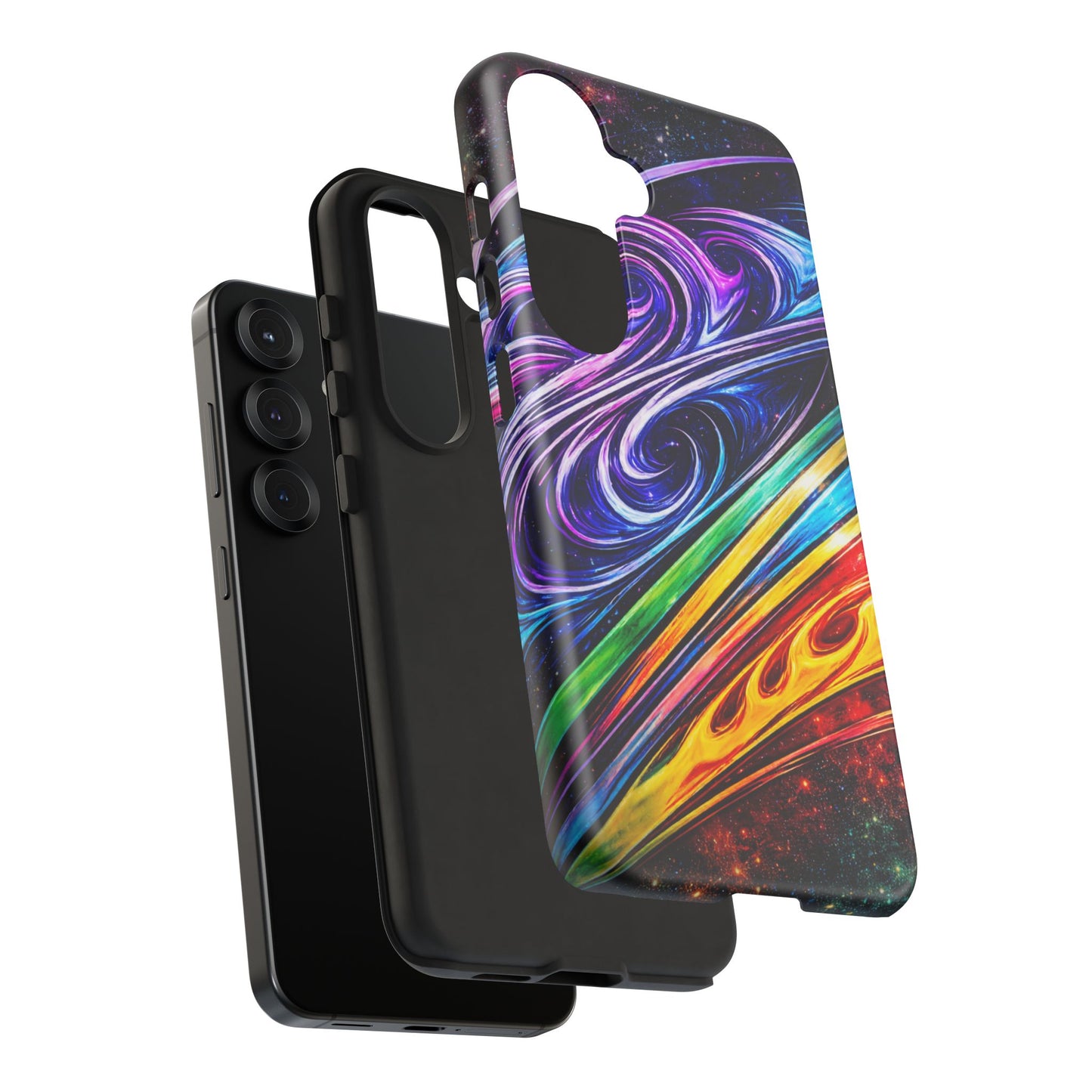 Abstract Cosmic Swirls phone case | Galaxy Rainbow Protective Case