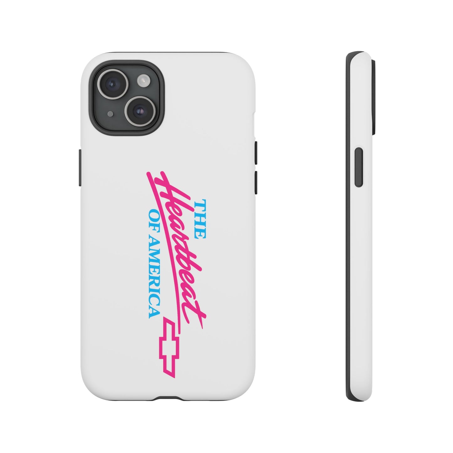 White  “The Heartbeat of America” Retro Chevy Logo, Slim Protective Cover