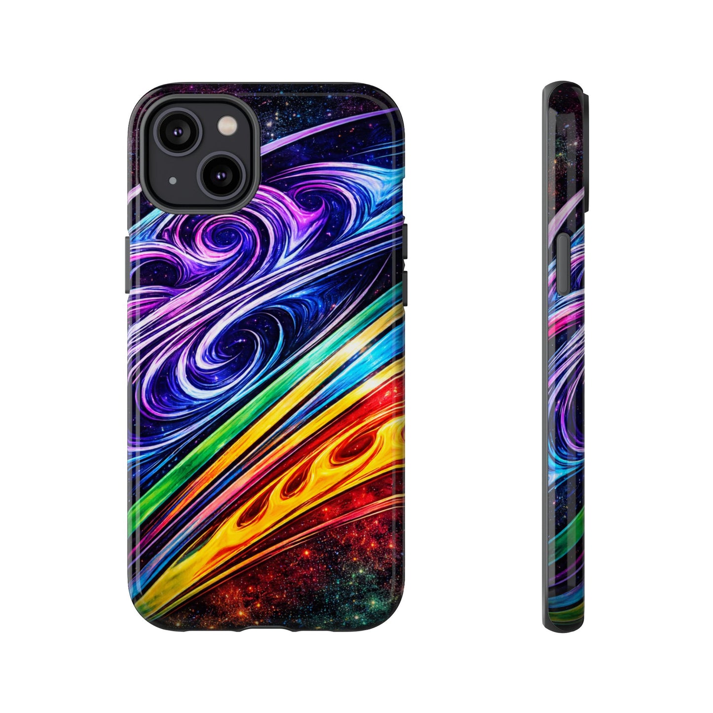 Abstract Cosmic Swirls phone case | Galaxy Rainbow Protective Case