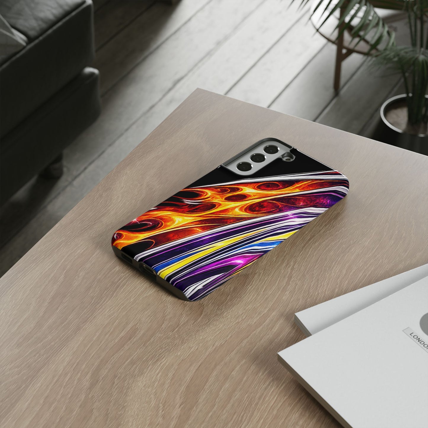 Flaming Abstract Stripes Tough Case | Colorful Phone Cover