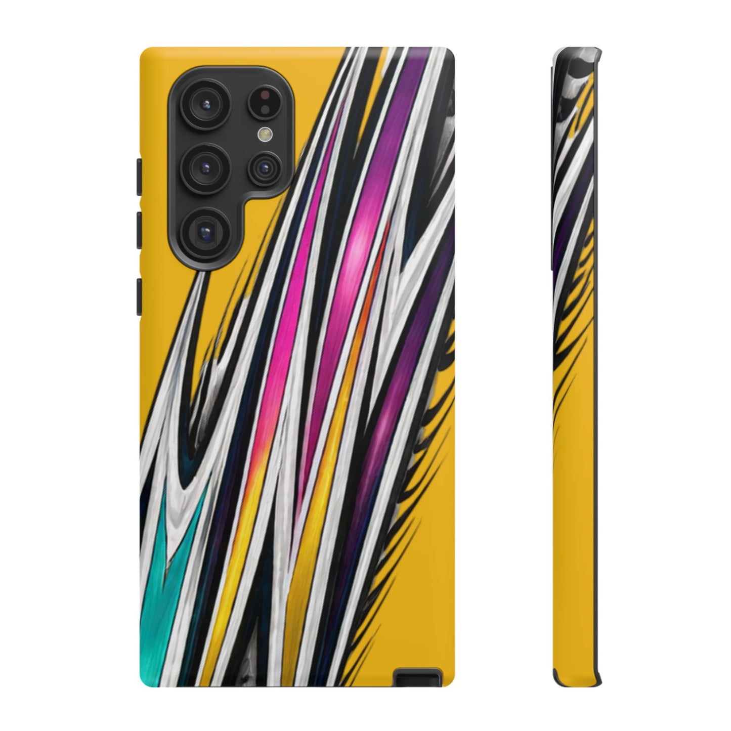 Yellow Abstract Stripes Phone Case | Tough Protective Phone Case