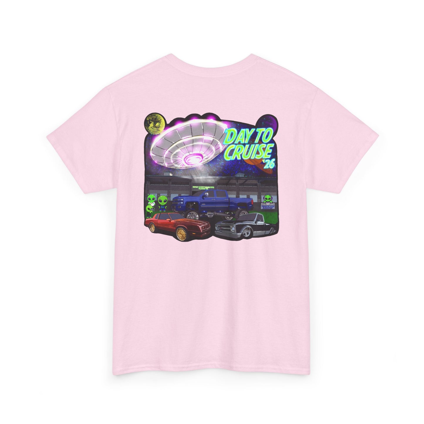 Day To Cruise Car Show Shirt Official Event Tee Retro UFO Cruise Night Automotive Streetwear