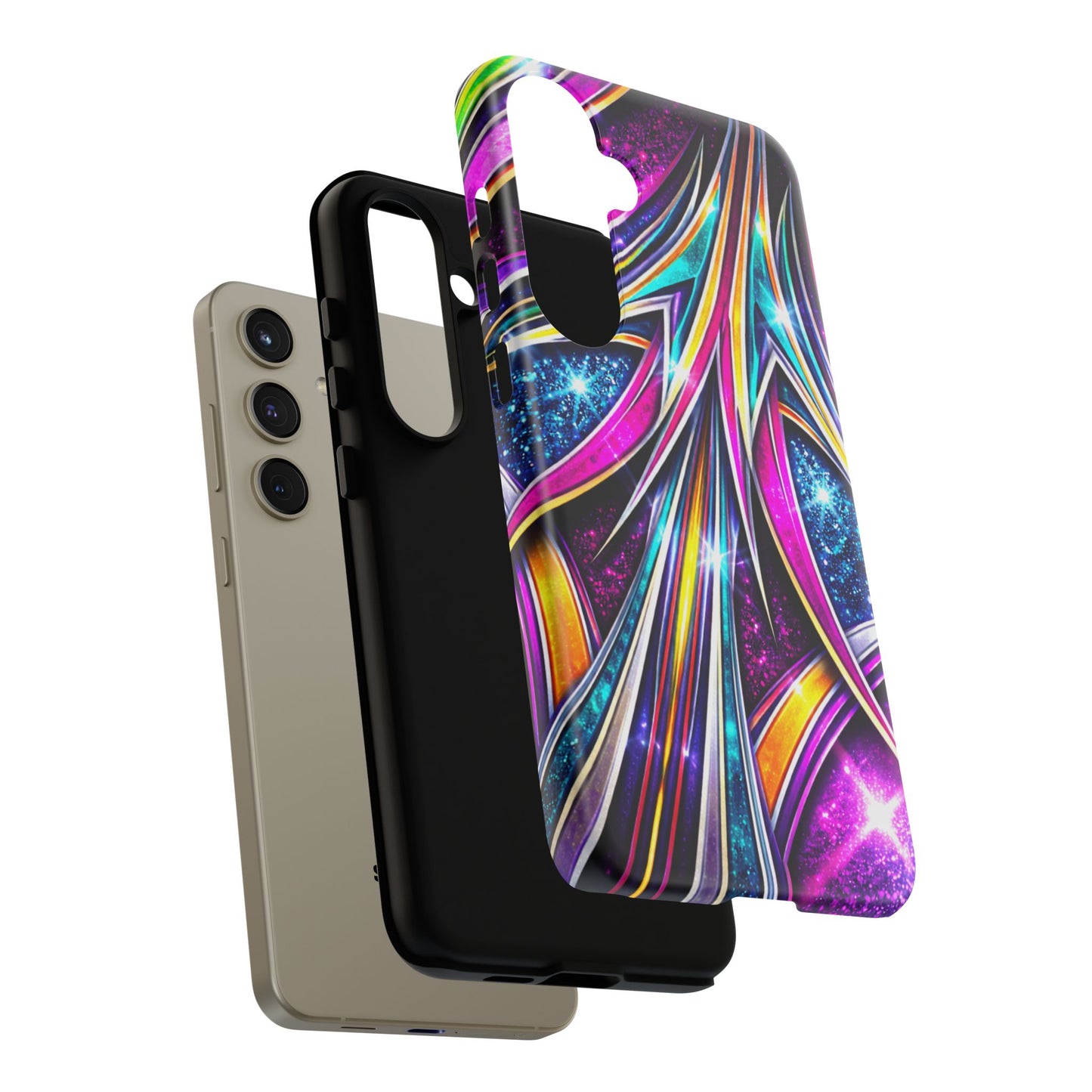 Custom Lowrider Pinstripe Swirl Tough Phone Case – Impact Resistant