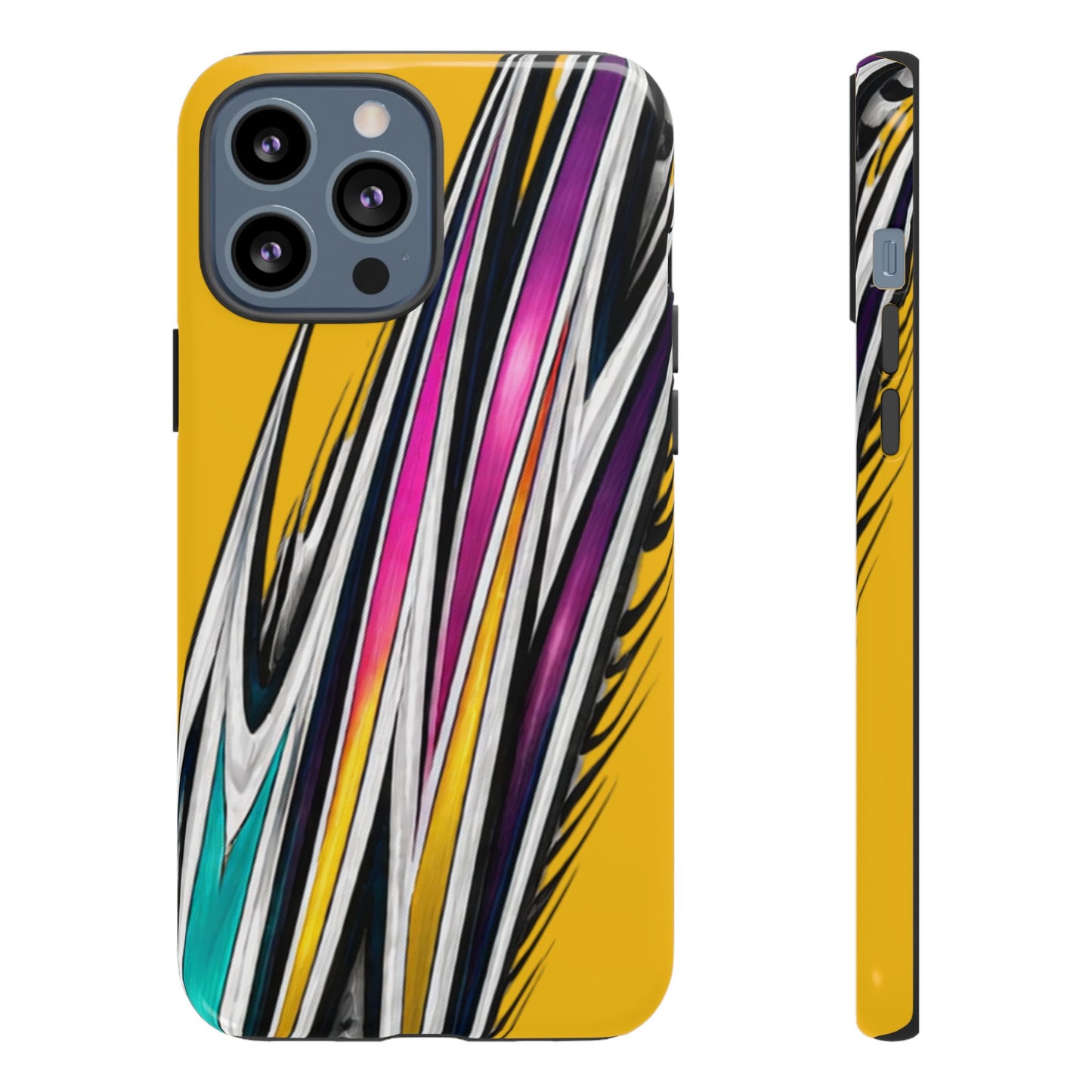 Yellow Abstract Stripes Phone Case | Tough Protective Phone Case