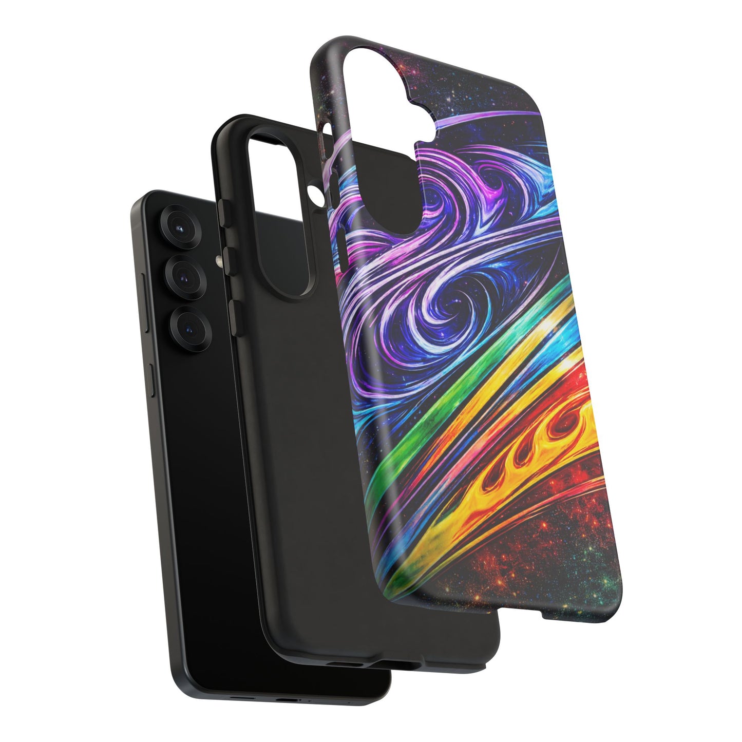 Abstract Cosmic Swirls phone case | Galaxy Rainbow Protective Case